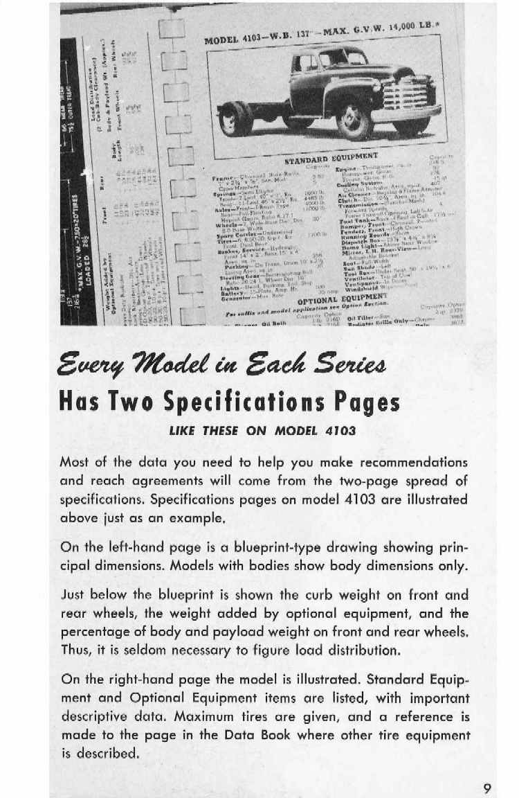 1951 Chevrolet Trucks GM At Your Fingertips Booklet Page 9